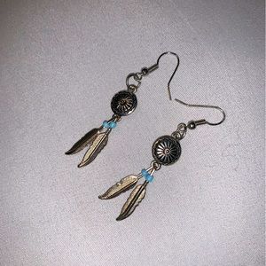 Indian feather earrings